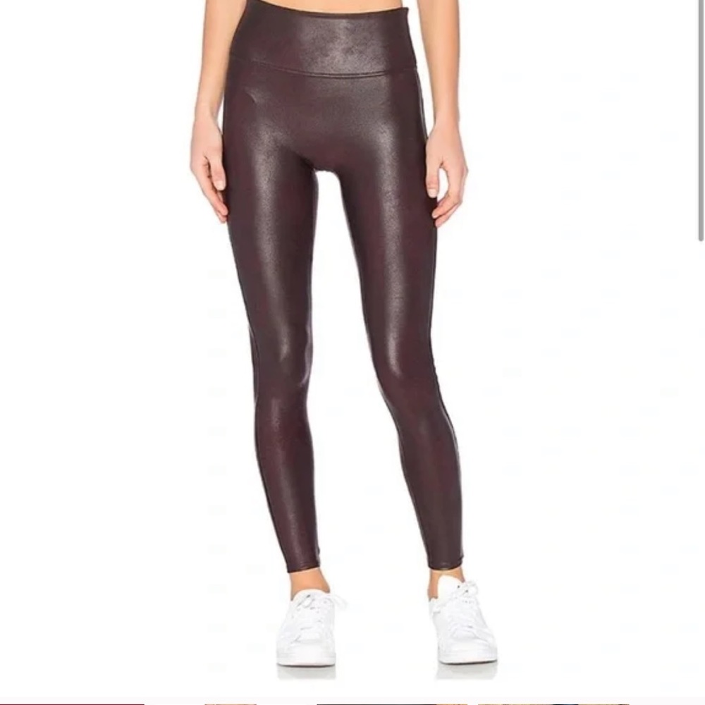 Faux leather spanx wine color worn once